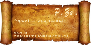 Popovits Zsuzsanna névjegykártya